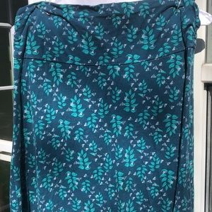 Toad & Co teal print skirt